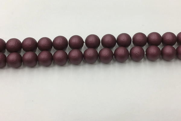 CSB2453 15.5 inches 10mm round matte wrinkled shell pearl beads