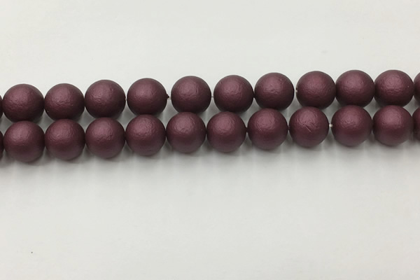 CSB2455 15.5 inches 14mm round matte wrinkled shell pearl beads