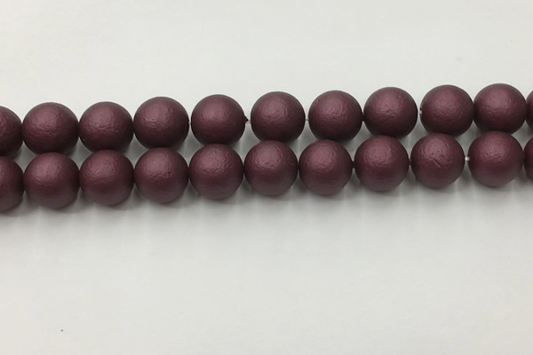 CSB2456 15.5 inches 16mm round matte wrinkled shell pearl beads
