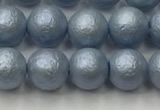 CSB2472 15.5 inches 8mm round matte wrinkled shell pearl beads