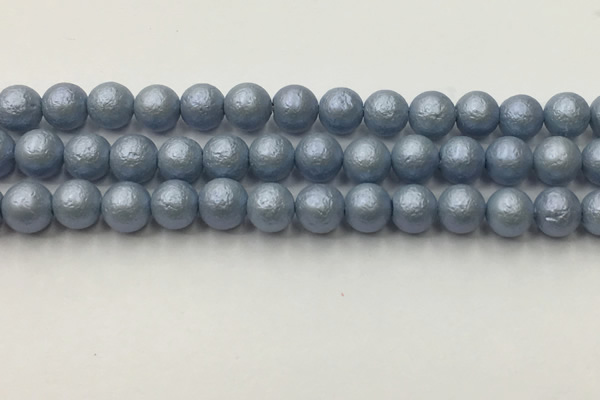 CSB2473 15.5 inches 10mm round matte wrinkled shell pearl beads