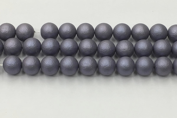 CSB2486 15.5 inches 16mm round matte wrinkled shell pearl beads