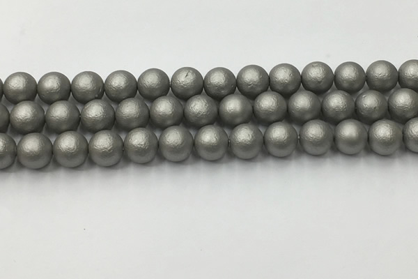CSB2493 15.5 inches 10mm round matte wrinkled shell pearl beads