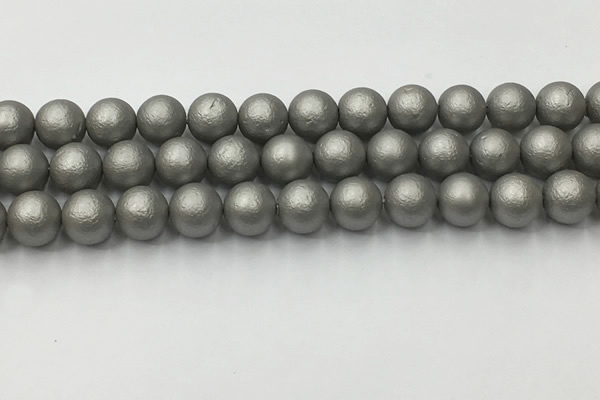 CSB2494 15.5 inches 12mm round matte wrinkled shell pearl beads
