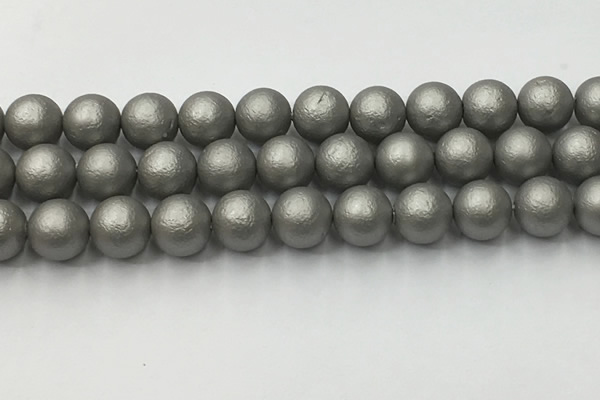 CSB2496 15.5 inches 16mm round matte wrinkled shell pearl beads