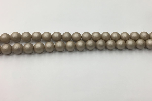 CSB2501 15.5 inches 6mm round matte wrinkled shell pearl beads