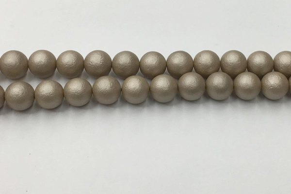 CSB2505 15.5 inches 14mm round matte wrinkled shell pearl beads