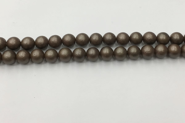 CSB2512 15.5 inches 8mm round matte wrinkled shell pearl beads