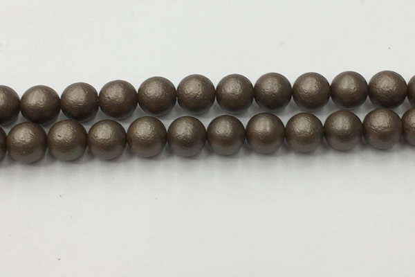 CSB2515 15.5 inches 14mm round matte wrinkled shell pearl beads