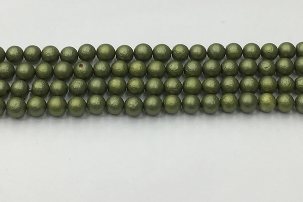 CSB2521 15.5 inches 6mm round matte wrinkled shell pearl beads