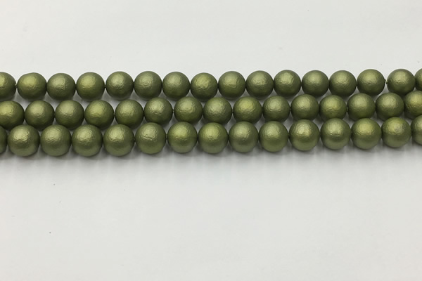 CSB2522 15.5 inches 8mm round matte wrinkled shell pearl beads