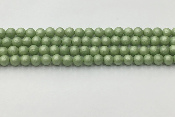 CSB2531 15.5 inches 6mm round matte wrinkled shell pearl beads