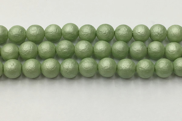 CSB2536 15.5 inches 16mm round matte wrinkled shell pearl beads