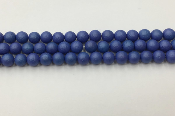 CSB2572 15.5 inches 8mm round matte wrinkled shell pearl beads