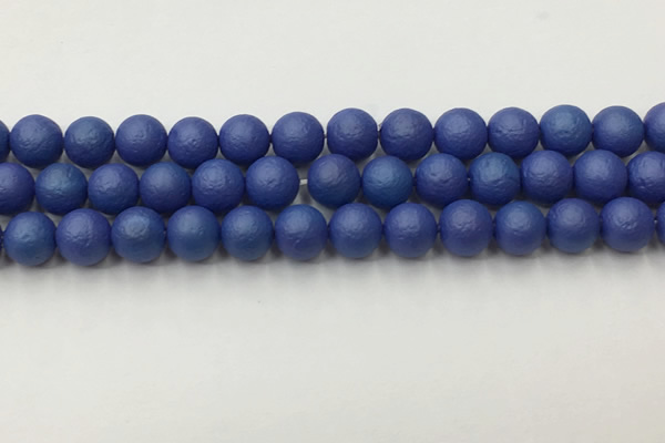 CSB2573 15.5 inches 10mm round matte wrinkled shell pearl beads