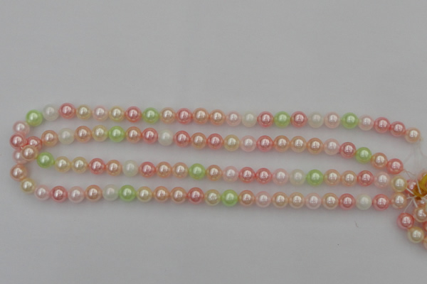 CSB301 15.5 inches 8mm round mixed color shell pearl beads