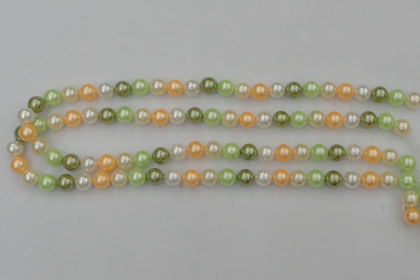 CSB307 15.5 inches 8mm round mixed color shell pearl beads