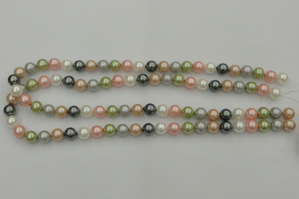 CSB310 15.5 inches 8mm round mixed color shell pearl beads