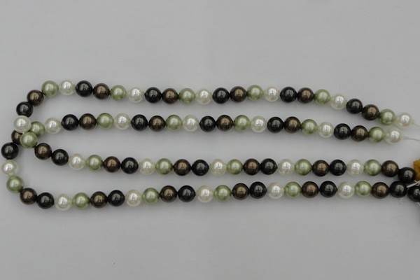 CSB314 15.5 inches 8mm round mixed color shell pearl beads