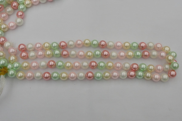 CSB322 15.5 inches 10mm round mixed color shell pearl beads