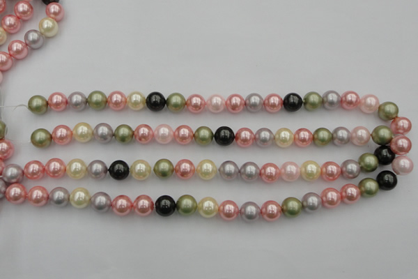 CSB325 15.5 inches 10mm round mixed color shell pearl beads