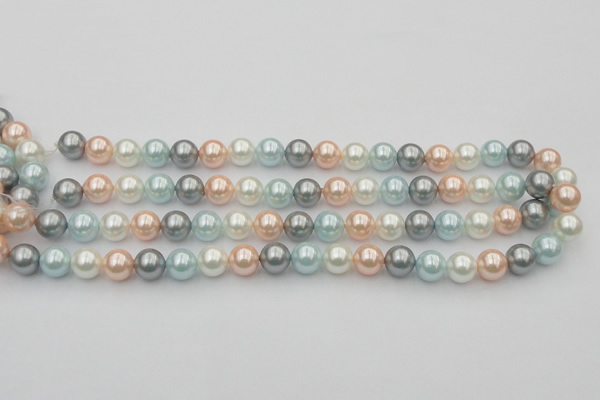 CSB336 15.5 inches 10mm round mixed color shell pearl beads