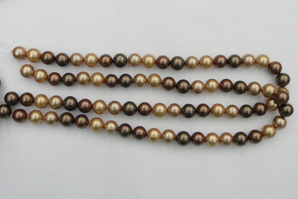 CSB342 15.5 inches 10mm round mixed color shell pearl beads