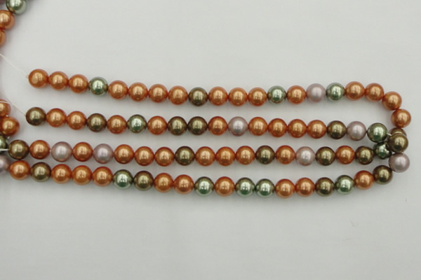 CSB343 15.5 inches 10mm round mixed color shell pearl beads