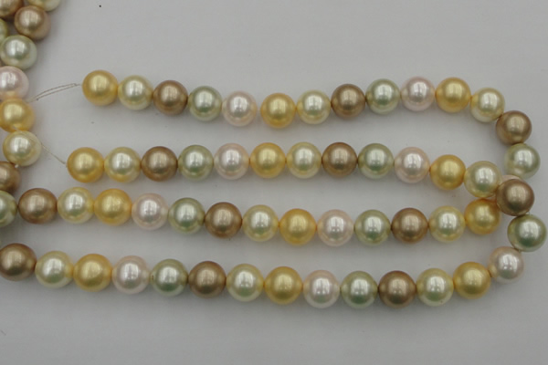CSB372 15.5 inches 14mm round mixed color shell pearl beads