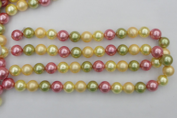 CSB378 15.5 inches 14mm round mixed color shell pearl beads