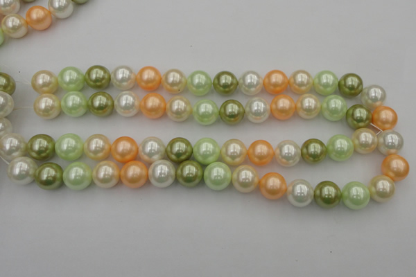 CSB379 15.5 inches 14mm round mixed color shell pearl beads