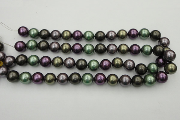 CSB386 15.5 inches 14mm round mixed color shell pearl beads