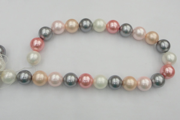 CSB391 15.5 inches 16mm round mixed color shell pearl beads
