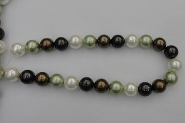 CSB396 15.5 inches 16mm round mixed color shell pearl beads