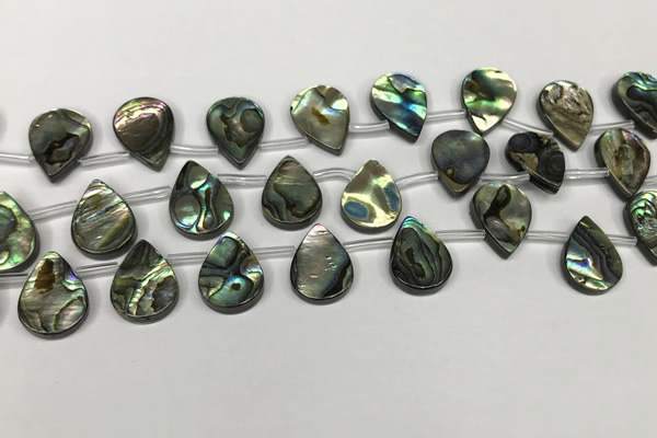 CSB4187 Top drilled 12*16mm flat teardrop balone shell beads
