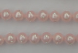 CSB432 15.5 inches 14mm round shell pearl with rhinestone beads