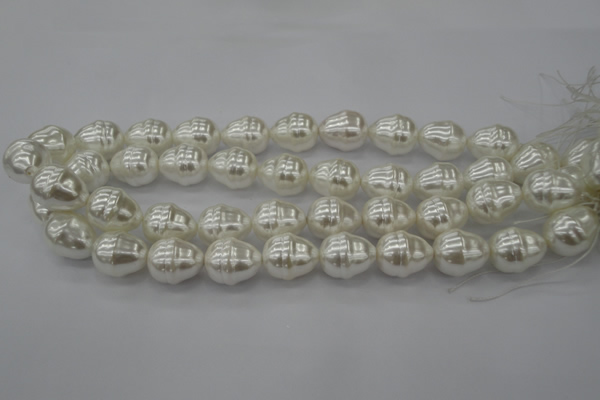 CSB570 15.5 inches 16*19mm whorl teardrop shell pearl beads