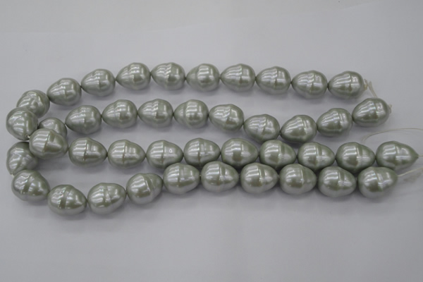 CSB571 15.5 inches 16*19mm whorl teardrop shell pearl beads