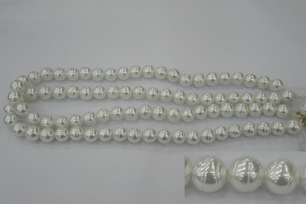 CSB600 15.5 inches 10mm whorl round shell pearl beads