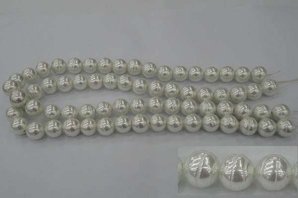CSB610 15.5 inches 12mm whorl round shell pearl beads