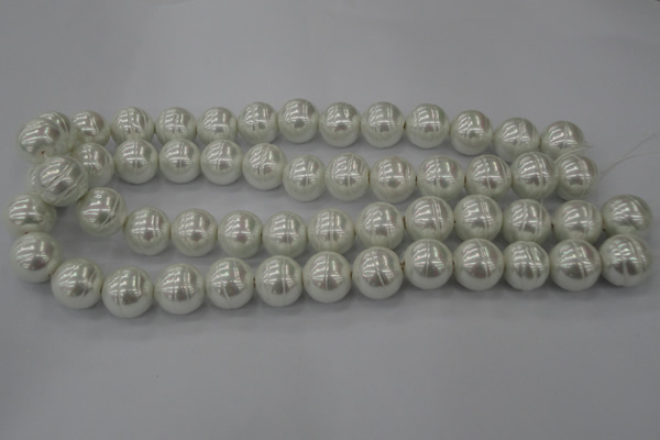 CSB635 15.5 inches 16mm whorl round shell pearl beads