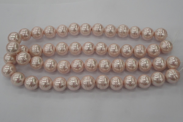 CSB637 15.5 inches 16mm whorl round shell pearl beads