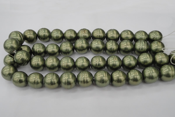CSB647 15.5 inches 18mm whorl round shell pearl beads