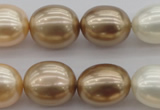 CSB678 15.5 inches 16*19mm oval mixed color shell pearl beads