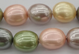 CSB679 15.5 inches 16*19mm oval mixed color shell pearl beads