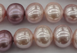 CSB693 15.5 inches 13*15mm oval mixed color shell pearl beads