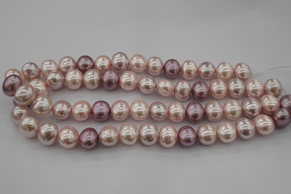 CSB693 15.5 inches 13*15mm oval mixed color shell pearl beads