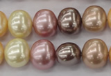 CSB699 15.5 inches 13*15mm oval mixed color shell pearl beads