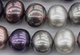 CSB714 15.5 inches 16*19mm oval mixed color shell pearl beads