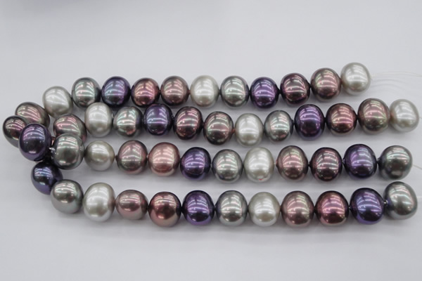CSB714 15.5 inches 16*19mm oval mixed color shell pearl beads